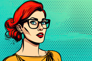 Pop Art illustration of girl with the speech bubble. Pop Art girl