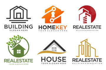 Real Estate Logo, house logo and building logo icon set .design template vector illustration