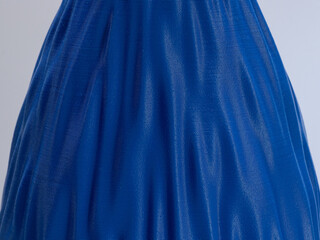 3D printed vase with a silky surface texture made from cobalt blue filament