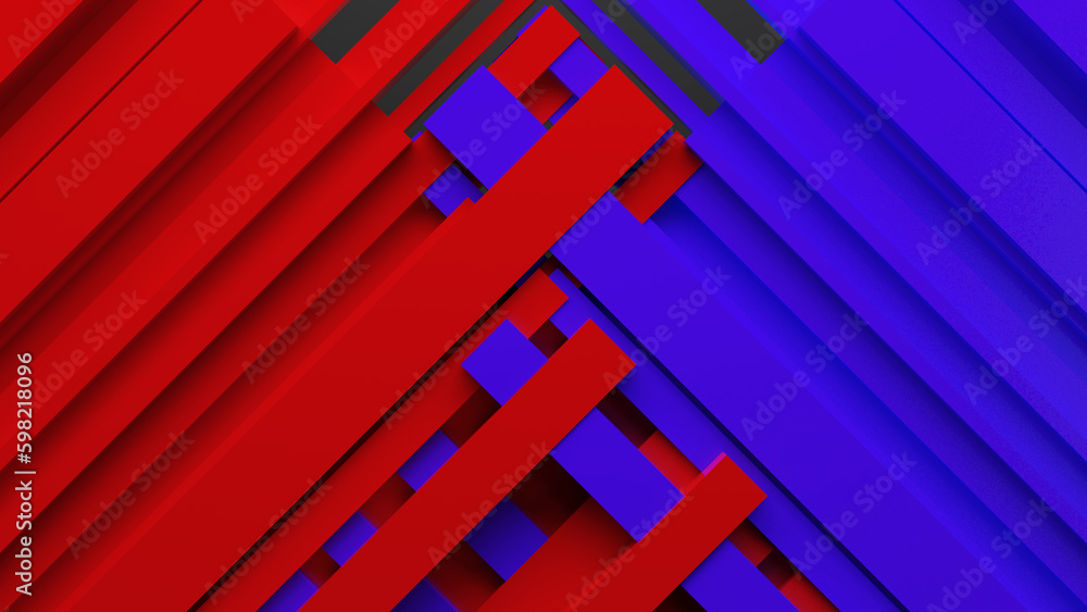 Poster abstract background,red and blue oblique shape on a background,the concept of competition between tw