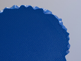 Fototapeta Bottom layers of 3D printed object's surface made from cobalt blue PLA thermoplastic obraz