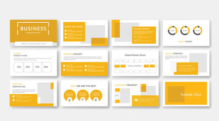 Business minimal slides presentation business PowerPoint presentation template