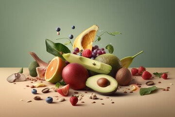 Illustration promoting healthy eating habits. Generative AI