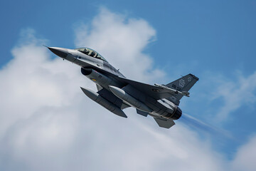 Fototapeta na wymiar jet F-16 fly in the sky