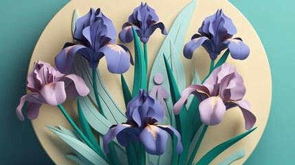 AI Generative. Iris Illuminates A Vibrant Journey Through the World of Flowers