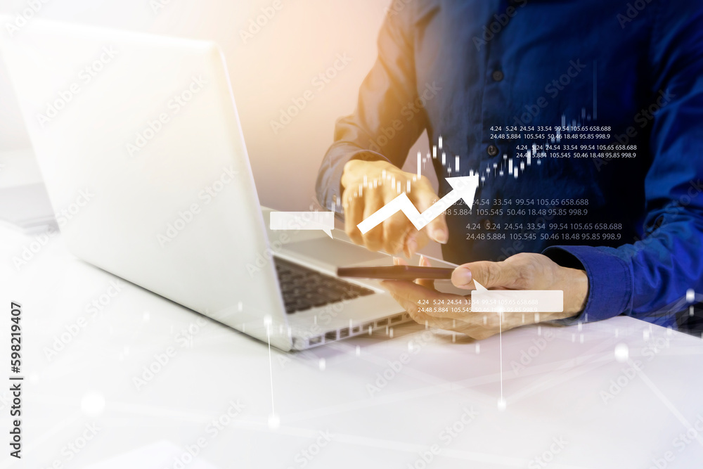 Aufkleber businessman access document data and verify the accuracy of the data.,the concept of organizing docu