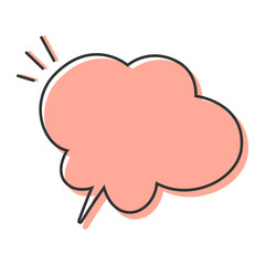 Vector illustration of speech bubble in hand drawn style. Happy greeting speech balloon.