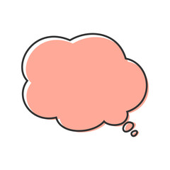 Vector illustration of thought bubble in hand drawn style. Thinking cloud balloon isolated on background.