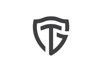 TG logo, TG shield logo, graphic design template