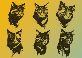 cat face sketch vector illustration