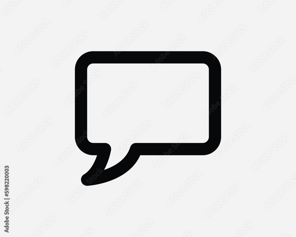 Poster chat speech dialogue text bubble box black and white empty blank square line icon sign symbol vector