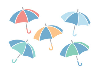 傘　雨の日イラスト　セット © ayano