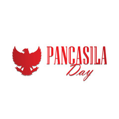 Pancasila Day with a simple design aligned with a white background
