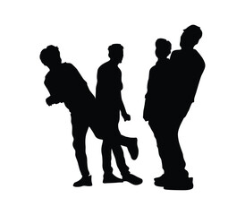 group of friends enjoying each other  silhouette