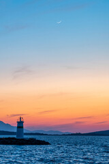 Ayvalik view at dusk, Balikesir, Turkey