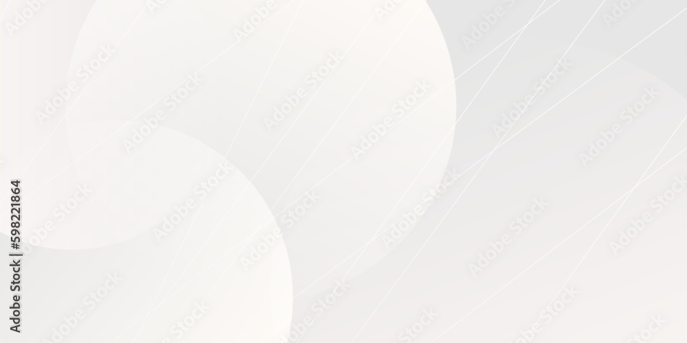 Poster abstract white and gray light colored geometric background design, lit overlapping circles pattern d
