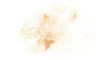 3D rendering of scattered sand granules or fine dirt on transparent background - obrazy, fototapety, plakaty