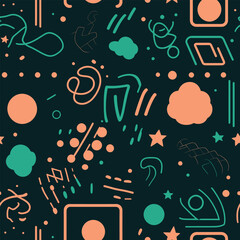 Cosmic Jungle: A Green Abstract Background with Galaxy and Nature Elements
