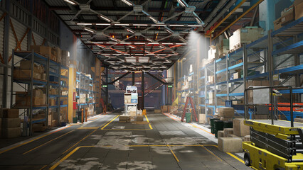 工場の資材置き場と作業場