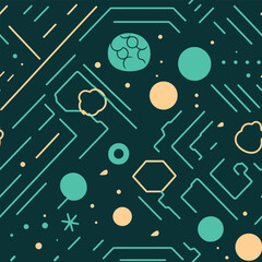 Galactic Garden: An Abstract Green Background with Stars and Cosmic Elements
