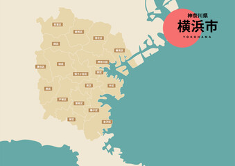 地図（地名付き）-神奈川県横浜市