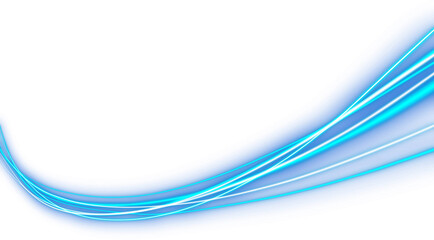 Neon glowing line waves, electric light effect