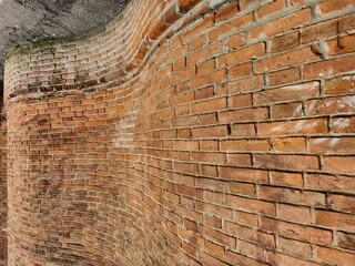Curved brick wall, Venice Italy