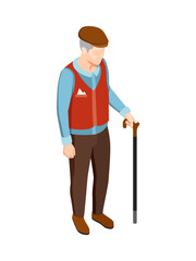Isometric Senior Man