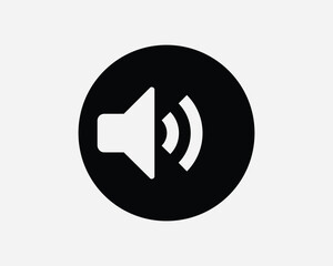 Volume Speaker Sound Round Icon. Stereo Music Radio Circle Symbol. Speech Megaphone Loudspeaker Announcement Sign. Digital Vector Graphic Clipart Cricut