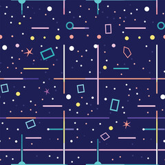 Chromatic Cosmos: A Seamless Background of Abstract Lines and Dots in a Galactic Rainbow of Colors
