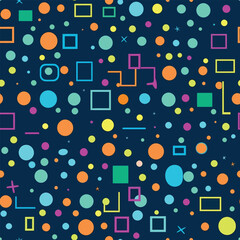 Starry Patchwork: A Seamless Pattern of Cosmic Abstract Lines and Dots with Starry Skies

