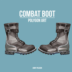 Polygon army Combat boot soldier icon