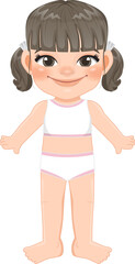 Obraz premium Girl body front side template in women tank top and panty PNG