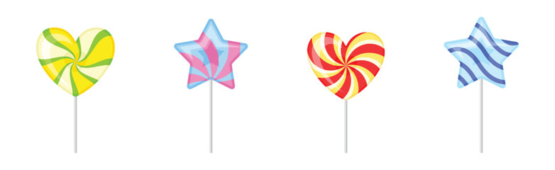 Different Lollipop and Candy of Various Taste and Flavor Vector Set