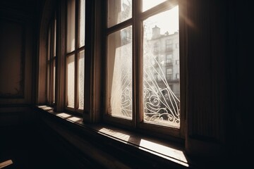 Sunlight shining through a window. Generative AI