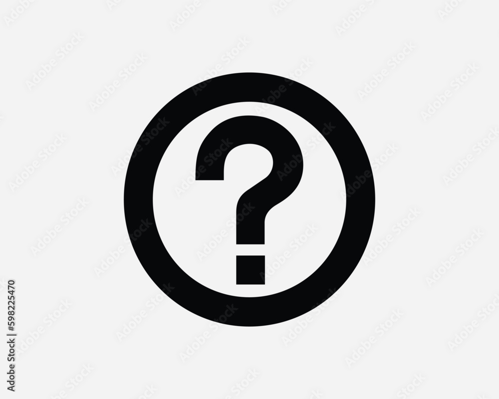 Poster question mark icon. round circle faq help problem query information info search icon sign symbol art