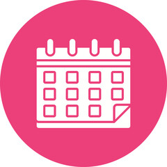 Calendar Multicolor Circle Glyph Inverted Icon