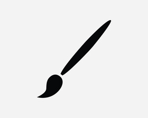 Paintbrush Icon Sign Symbol. Paint Brush Painter Draw Art Artist Sketch Stroke Drawing Tool Image Artwork Graphic Illustration Clipart Vector Cricut