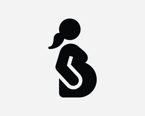 Pregnant Woman Icon. Pregnancy Mother Motherhood Baby Maternity Expecting Birth Belly Sign Symbol Artwork Graphic Illustration Clipart Vector Cricut