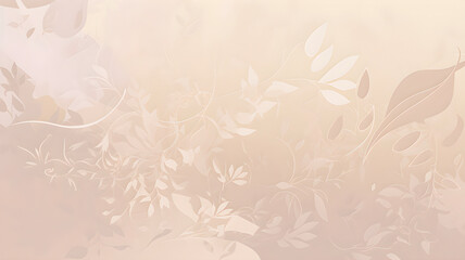 Fantasy flowers beige background, copy space, AI generated