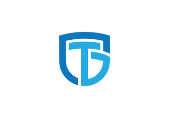 TG logo, TG shield logo, graphic design template