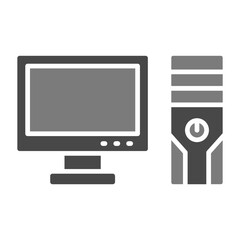 Computer Greyscale Glyph Icon