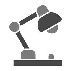 Desk Lamp Greyscale Glyph Icon