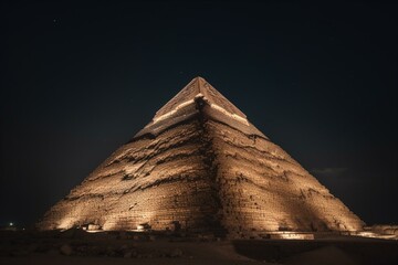 Slow shutter shot of iconic Egyptian Great Pyramid. Generative AI - obrazy, fototapety, plakaty
