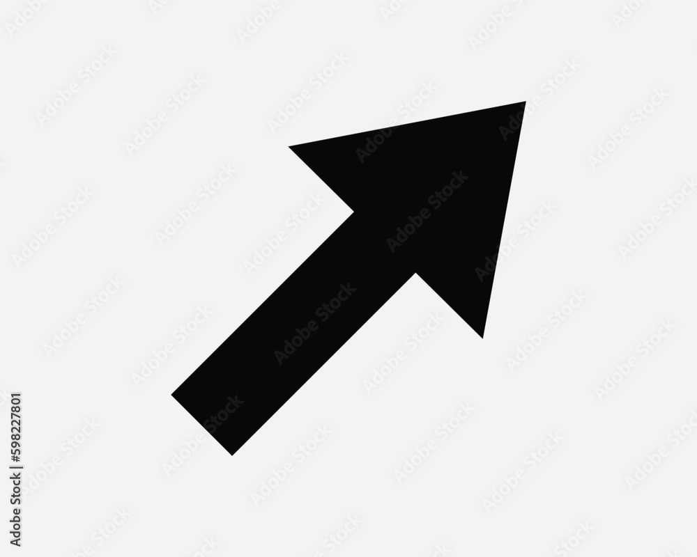 Aufkleber northeast arrow point icon. up right pointing navigation direction symbol. exit entrance turn path t