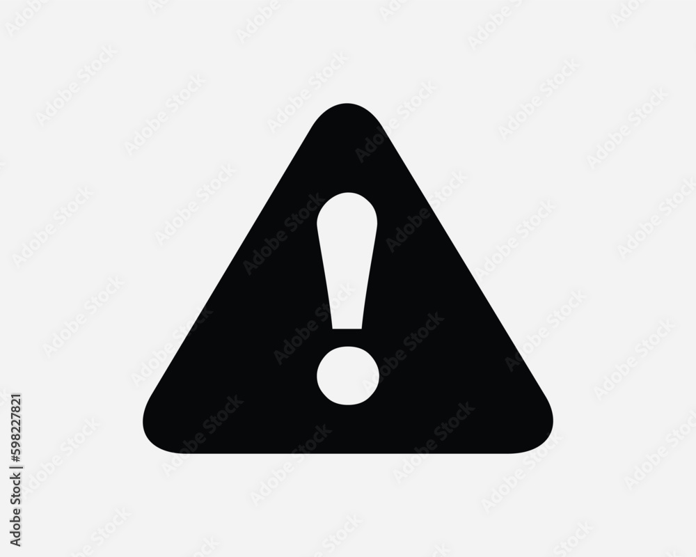 Poster error icon. triangle caution attention danger safety security problem alert symbol. exclamation mark