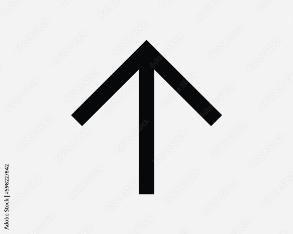 Poster up arrow symbol. straight ahead enter entrance upward above north point pointer sign. foward upload 