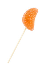 Orange lollipop isolated