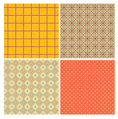 Set of seamless pattern with paper texture and vintage geometric pattern in shabby chic style. Retro collection. Endless texture can be used for pattern fills, web page background