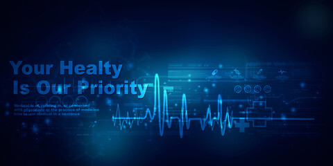 Obraz premium Cardiogram concept -2D rendering illustration 